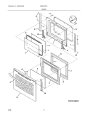 DOOR Diagram and Parts List for BES384EC1  Crosley Wall Oven