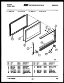 UPPER OVEN DOOR PARTS Diagram and Parts List for 72-3977-00-09  Tappan Range