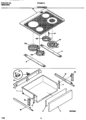 TOP / DRAWER Diagram and Parts List for FES387CCSA  Frigidaire Wall Oven