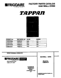 COVER Diagram and Parts List for TGB557CCSA  Tappan Wall Oven