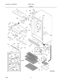 CABINET Diagram and Parts List for KRS221LGW0  Kelvinator Refrigerator