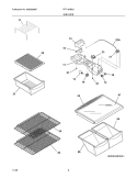 SHELVES Diagram and Parts List for FRT18HB5JZ4  Frigidaire Refrigerator