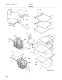 SHELVES Diagram and Parts List for FSC23F7FB0  Frigidaire Refrigerator
