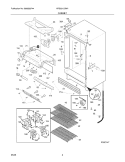 CABINET Diagram and Parts List for KRS221LGW1  Kelvinator Refrigerator