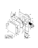 FRONT PANEL, LINT FILTER Diagram and Parts List for MDE336MBD1  Kelvinator Dryer