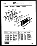 LOWER OVEN DOOR PARTS Diagram and Parts List for 72-3657-00-06  Tappan Range