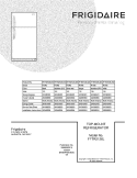 COVER Diagram and Parts List for FFTR2126LM0  Frigidaire Refrigerator