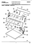 CONTROL PANEL, TOP PANEL Diagram and Parts List for FDE747RBS1  Frigidaire Dryer