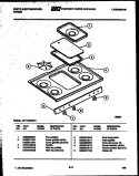 COOKTOP PARTS Diagram and Parts List for GF716HXW3  Frigidaire Range