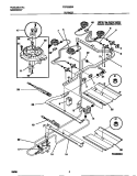 BURNER Diagram and Parts List for FGF352SBWC  Frigidaire Range