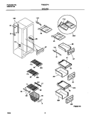 SHELVES Diagram and Parts List for FRS26ZPHD1  Frigidaire Refrigerator