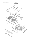 TOP/DRAWER Diagram and Parts List for FGEF3032KWC  Frigidaire Range