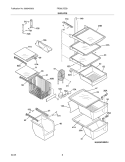 SHELVES Diagram and Parts List for FRS6L7EES1  Frigidaire Refrigerator