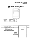 COVER Diagram and Parts List for SGR341AQ1  Westinghouse Dryer