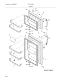DOOR Diagram and Parts List for XFUT1826MW1  Frigidaire Refrigerator