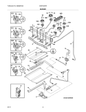 BURNER Diagram and Parts List for CGGF3054MFB  Frigidaire Range
