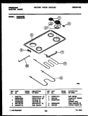 COOKTOP AND BROILER PARTS Diagram and Parts List for FED354BAB1  Frigidaire Range