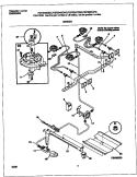 BURNER Diagram and Parts List for FGF334BGDG  Frigidaire Range
