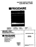 COVER Diagram and Parts List for FEB789WCCH  Frigidaire Wall Oven