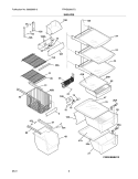 SHELVES Diagram and Parts List for FPHS2386LF2  Frigidaire Refrigerator
