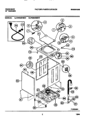 CABINET, BASE, WASHER TOP, LID Diagram and Parts List for FWX645NBT1  Frigidaire Washer