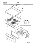 TOP / DRAWER Diagram and Parts List for FEF379ACD  Frigidaire Range