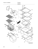 SHELVES Diagram and Parts List for FGHS2368LE3  Frigidaire Refrigerator