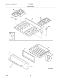 TOP / DRAWER Diagram and Parts List for FGF366EMB  Frigidaire Range