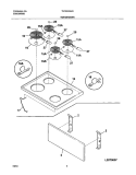 TOP / DRAWER Diagram and Parts List for TEF303BWB  Tappan Range