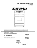 COVER Diagram and Parts List for TEF352CHTA  Tappan Range