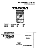 COVER Diagram and Parts List for TGB557CES2  Tappan Wall Oven