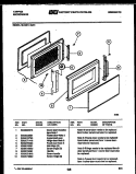 DOOR PARTS Diagram and Parts List for 56-9281-10-01  Tappan Microwave