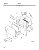 FRONT PANEL / LINT FILTER Diagram and Parts List for FGR341AC1  Frigidaire Dryer