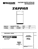 COVER Diagram and Parts List for TRT18NREW0  Tappan Refrigerator