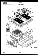 COOKTOP AND BROILER DRAWER PARTS Diagram and Parts List for FGF333BAWA  Frigidaire Range
