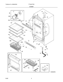 CABINET Diagram and Parts List for FFU2067FW0  Frigidaire Freezer