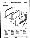 UPPER OVEN DOOR PARTS Diagram and Parts List for 72-2547-23-09  Tappan Range