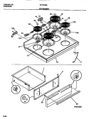 TOP / DRAWER Diagram and Parts List for GEF354BBWA  Gibson Range