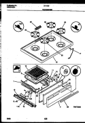COOKTOP AND BROILER DRAWER PARTS Diagram and Parts List for 30-1049-23-10  Tappan Range