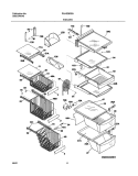 SHELVES Diagram and Parts List for PLHS280ZAB4  Frigidaire Refrigerator