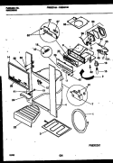 ICE DOOR, DISPENSER AND WATER TANKS Diagram and Parts List for FRS22XHAB0  Frigidaire Refrigerator