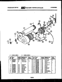 BLOWER AND DRIVE PARTS Diagram and Parts List for DEDW1  Frigidaire Dryer