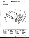 DRAWER PARTS Diagram and Parts List for 30-3981-23-02  Tappan Range