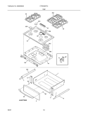 TOP Diagram and Parts List for CFGS365FC3  Frigidaire Range