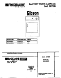 COVER Diagram and Parts List for GDG436RBW2  Gibson Dryer