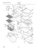 SHELVES Diagram and Parts List for GLHS68EJW1  Frigidaire Refrigerator