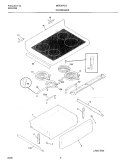 TOP / DRAWER Diagram and Parts List for MEF367CGB3  Frigidaire Wall Oven