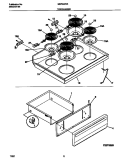 TOP / DRAWER Diagram and Parts List for MEF322SEDC  Frigidaire Range