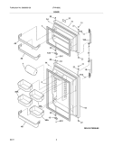 DOOR Diagram and Parts List for LFHI1826LB0  Frigidaire Refrigerator