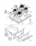 TOP / DRAWER Diagram and Parts List for F04S350BWB  Frigidaire Range
